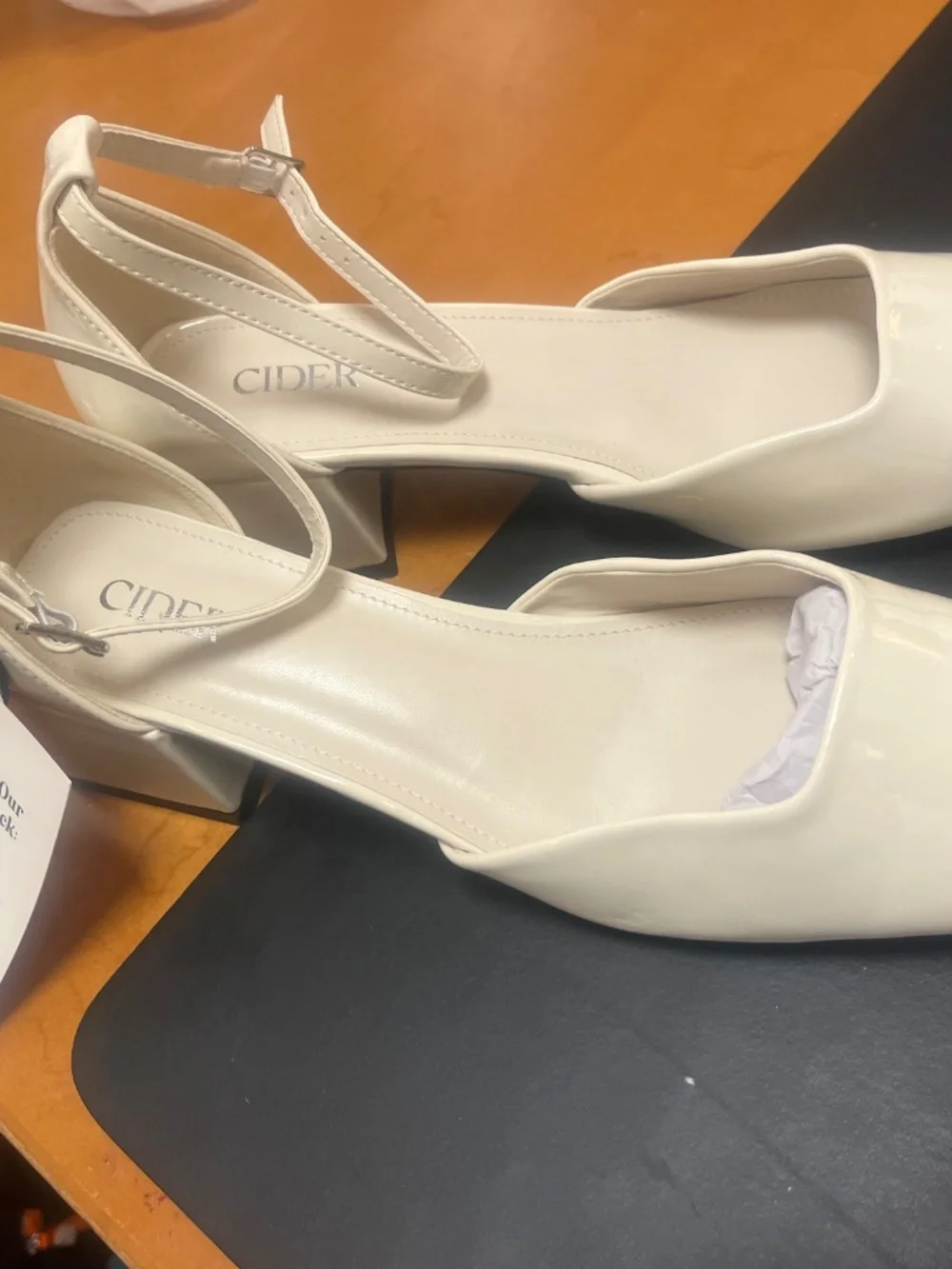 Cider FAUX PATENT LEATHER MARY JANE PUMPS
